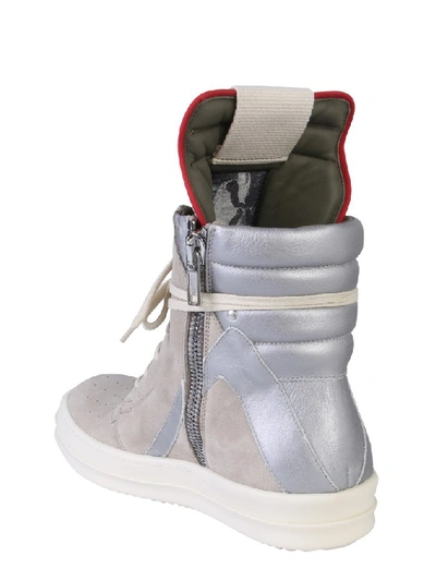 Shop Rick Owens Geobasket High Top Sneakers In Grey