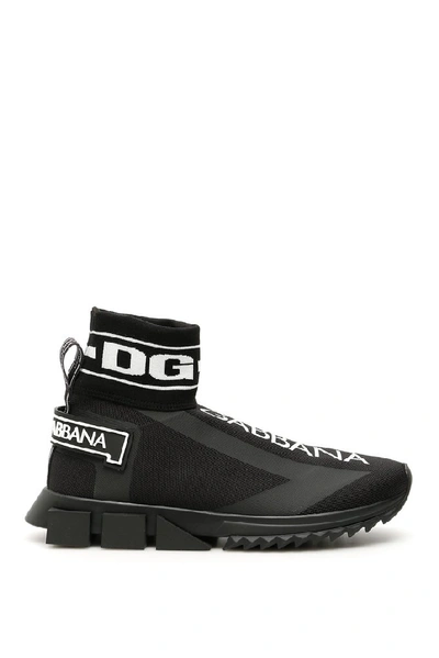 Shop Dolce & Gabbana Sorrento Sock Sneakers In Black