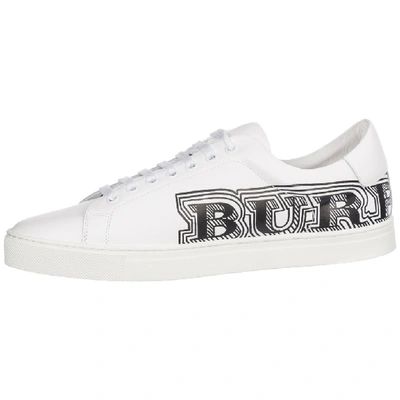 Shop Burberry Albert Logo Low In White