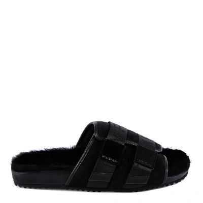 Shop Tom Ford Double Buckle Slides In Black