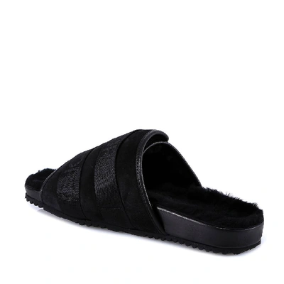 Shop Tom Ford Double Buckle Slides In Black