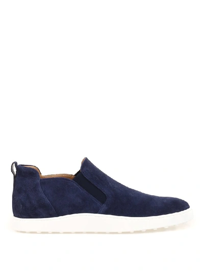 Shop Tod's Slip On Sneakers In Blue