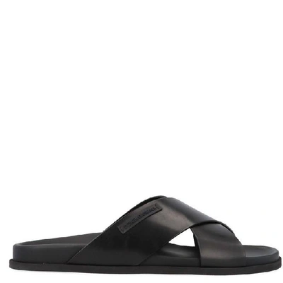 Shop Dolce & Gabbana Crisscross Sandals In Black