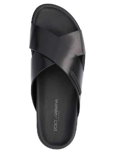 Shop Dolce & Gabbana Crisscross Sandals In Black