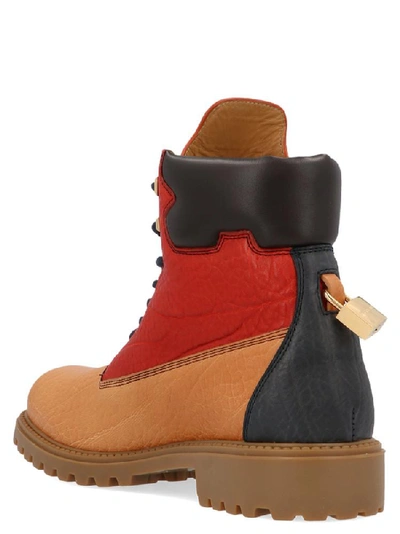 Shop Buscemi Colour Block Combat Boots In Multi