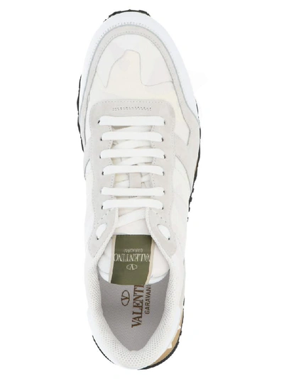 Shop Valentino Garavani Rockrunner Camouflage Sneakers In White