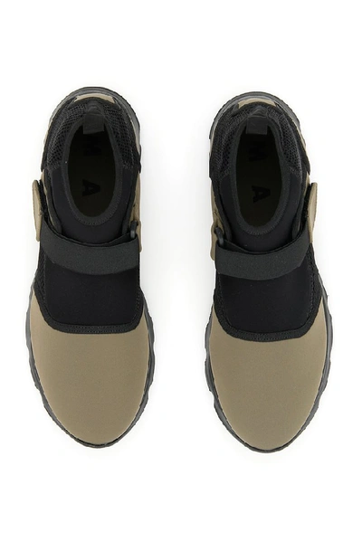 Shop Marni Neoprene Sneakers In Green