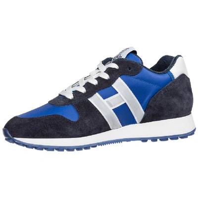 Shop Hogan H383 Logo Low Top Sneakers In Blue