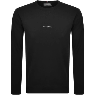 Shop Les Deux Lens Crew Neck Sweatshirt Black