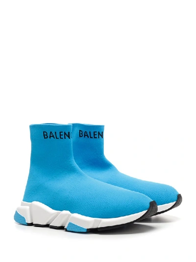 Shop Balenciaga Speed Sock Sneakers In Light Blue