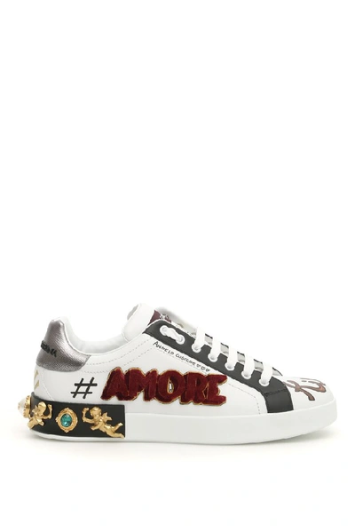 Shop Dolce & Gabbana Amore Patch Sneakers In Multi