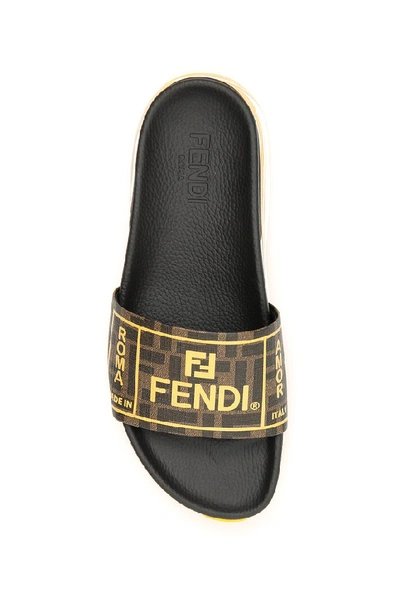 Shop Fendi Ff Logo Sandals In Multi