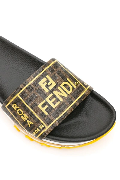 Shop Fendi Ff Logo Sandals In Multi