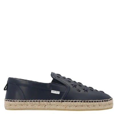 Shop Jimmy Choo Vlad Star Studded Espadrilles In Blue