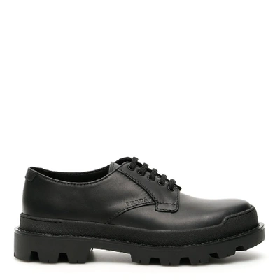 Shop Prada Platform Brogues In Black