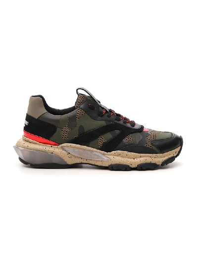 Shop Valentino Bounce Camouflage Sneakers In Multi