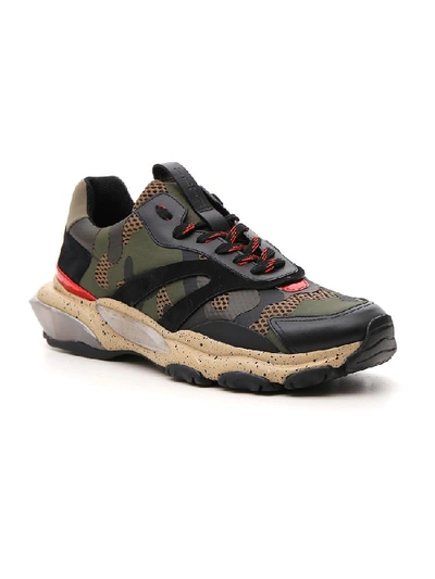 Shop Valentino Bounce Camouflage Sneakers In Multi