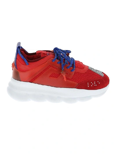 Shop Versace Chain Reaction Chunky Sole Sneakers In Red