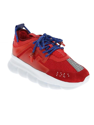 Shop Versace Chain Reaction Chunky Sole Sneakers In Red