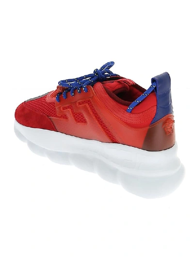 Shop Versace Chain Reaction Chunky Sole Sneakers In Red