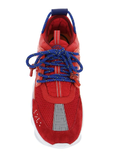 Shop Versace Chain Reaction Chunky Sole Sneakers In Red