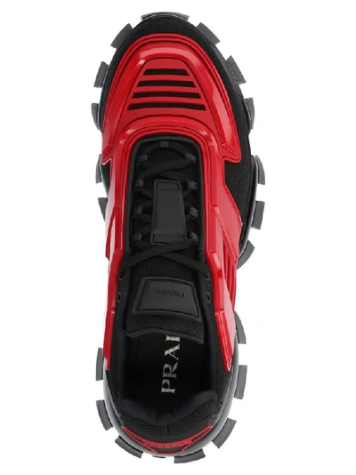 Shop Prada Cloudbust Thunder Low Top Sneakers In Red