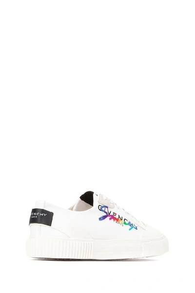 Shop Givenchy Tennis Light Logo Embroidered Low Top Sneakers In White