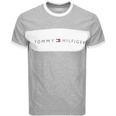 Shop Tommy Hilfiger Lounge Logo Flag T Shirt Grey