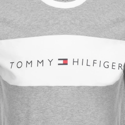 Shop Tommy Hilfiger Lounge Logo Flag T Shirt Grey