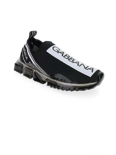 Shop Dolce & Gabbana Low Top Sock Trainers In Black