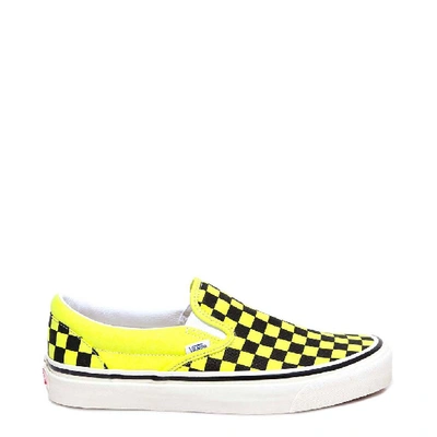 Shop Vans Classic 98 Checkered Detail Slip On Sneakers In Yellow