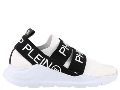 Shop Philipp Plein Logo Strap Sneakers In White