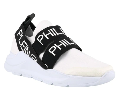 Shop Philipp Plein Logo Strap Sneakers In White