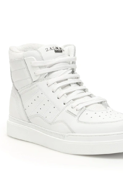 Shop Balmain Kyle High Top Sneakers In White