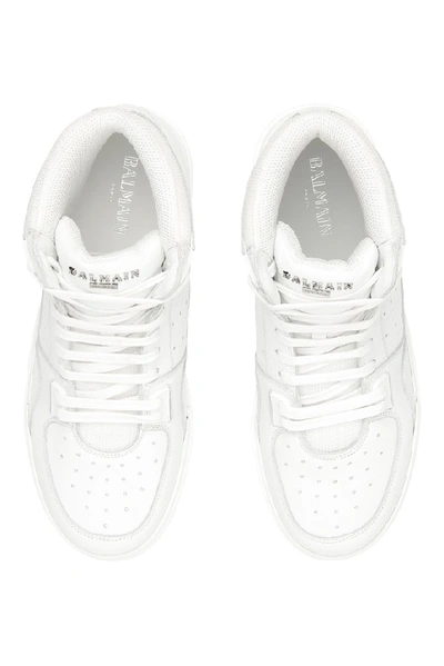 Shop Balmain Kyle High Top Sneakers In White