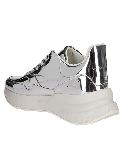 Shop Alexander Mcqueen Oversized Metallic Sneakers In Silver