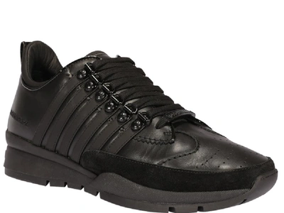 Shop Dsquared2 251 Logo Lace Up Sneakers In Black