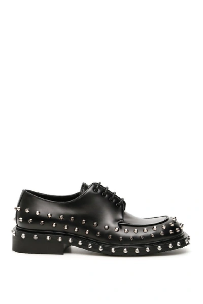 Shop Prada Studded Lace In Black