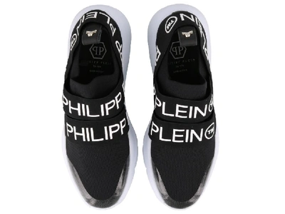 Shop Philipp Plein Logo Strap Sneakers In Black