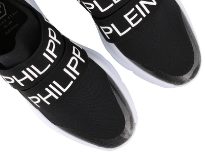 Shop Philipp Plein Logo Strap Sneakers In Black