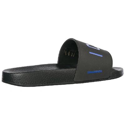 Shop Dsquared2 Icon Printed Slides In Black
