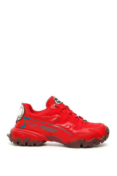Shop Valentino X Undercover V Logo Sneakers In Red