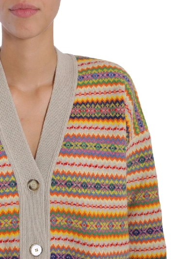 Shop Stella Mccartney Intarsia Knitted Cardigan In Multicolour