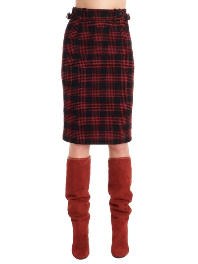 Shop Red Valentino Checkered High Waist Skirt