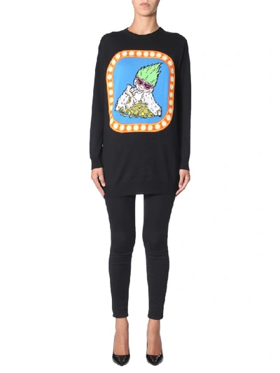 Shop Moschino Graphic Print Sweatshirt In Black