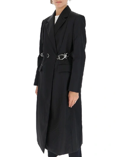Shop Prada Belted Coat In Black