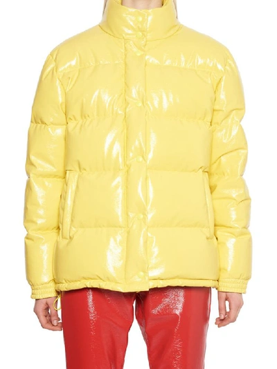 Shop Alberta Ferretti Padded Button In Yellow