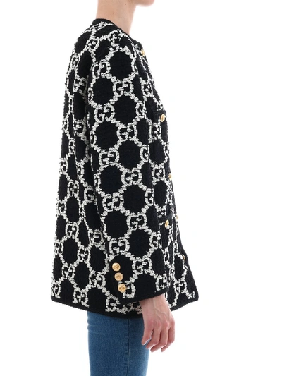 Shop Gucci Oversize Gg Sylvie Tweed Coat In Multi