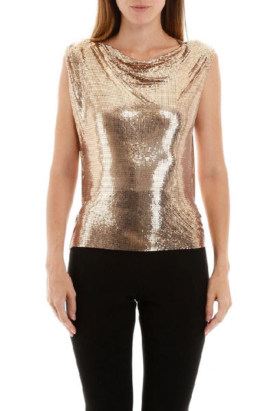 Shop Paco Rabanne Sleeveless Chainmail Top In Gold