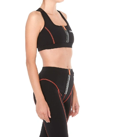 Shop Heron Preston Front Zip Sports Bra In Black